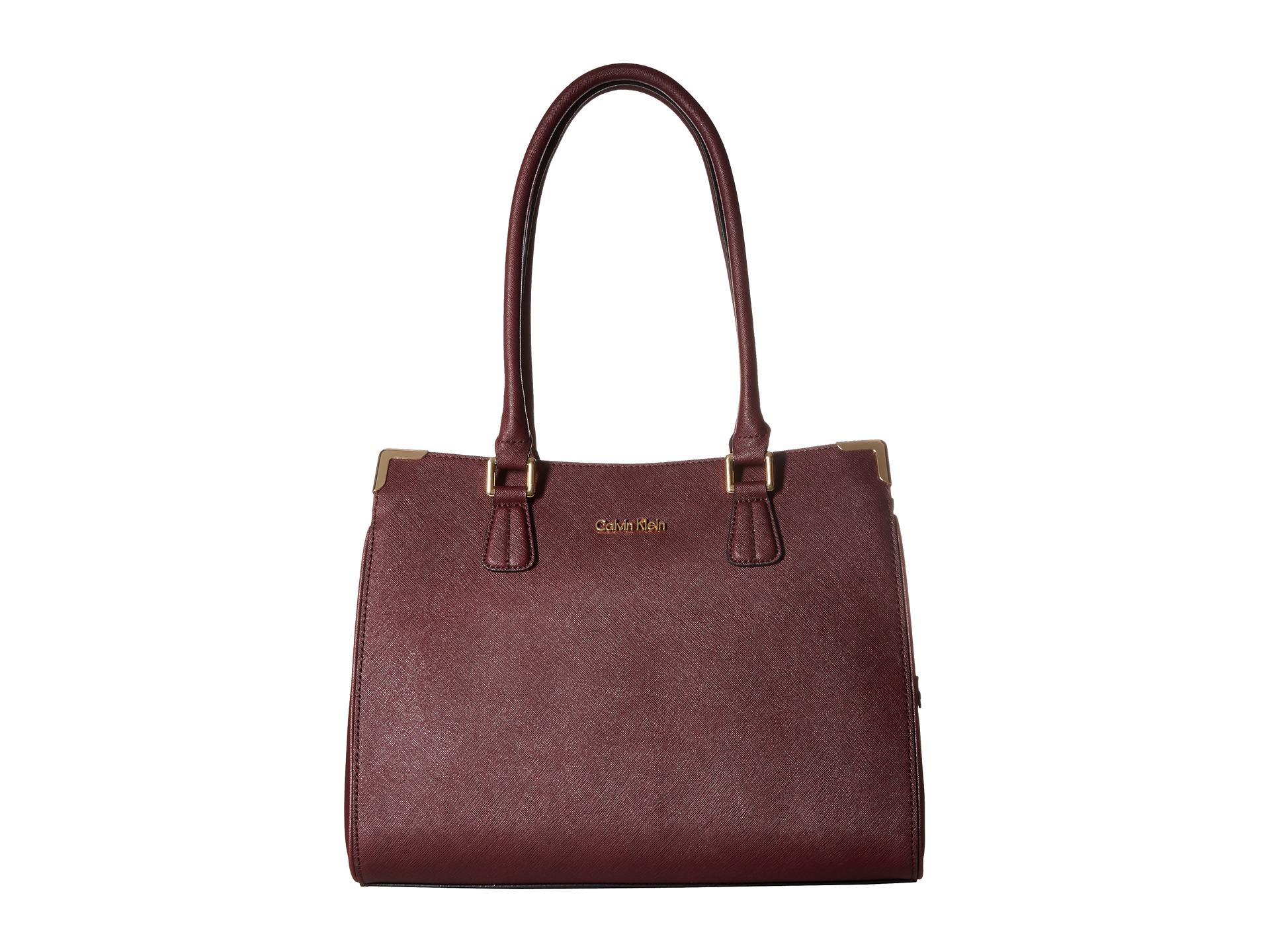 Calvin klein on my corner best sale saffiano leather satchel